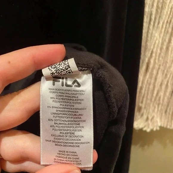 FILA WOMENS VELOUR BLACK QUARTER ZIP HOODIE S - Picture 7 of 9